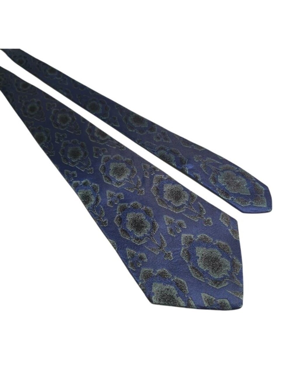 Bill Norris Son Blue Floral Pattern Silk Tie Elegant Men Office Work Accessory